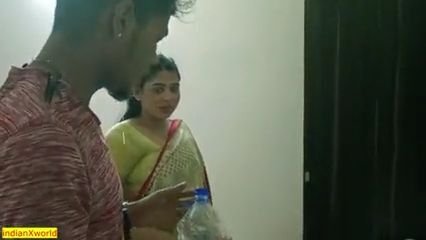 In this video, a married woman calls a TV repairman after her TV breaks down,