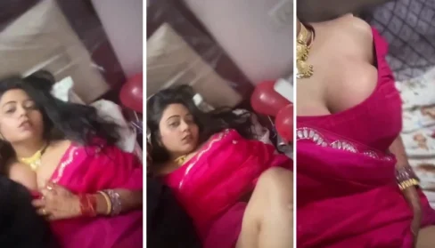 Newlywed Married Big Boobs Wife In Saree Fucked by Husband